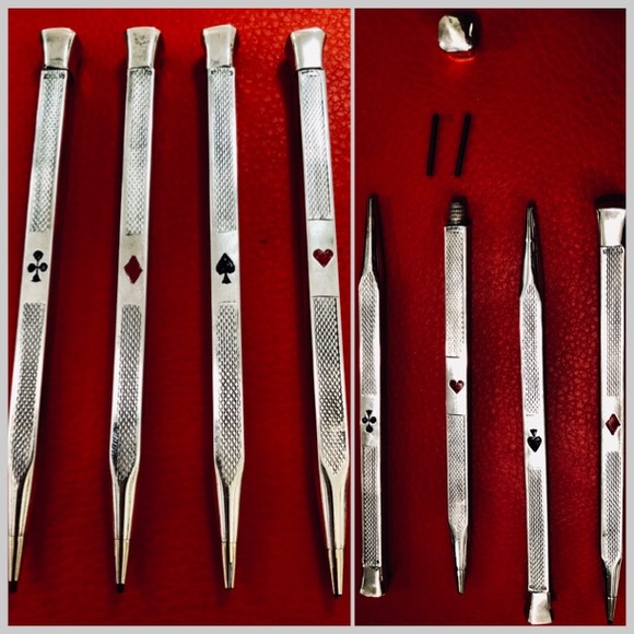 ⭐️💲SOLD💲⭐️ Vintage TIFFANY & Co Germany Sterling Silver bridge Pencils SET - Picture 8 of 13